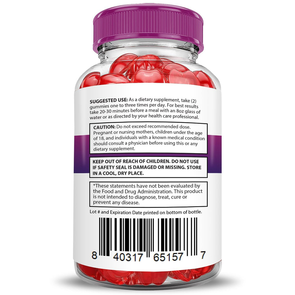 Justified Laboratories Fast Ripped Keto ACV Gummies serving with beet juice garnish