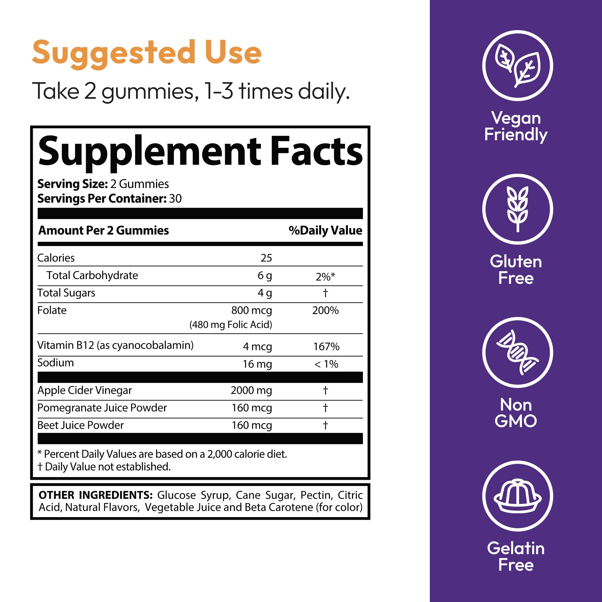 Justified Laboratories Fast Ripped ACV Gummies polvo remolacha granada, color natural.