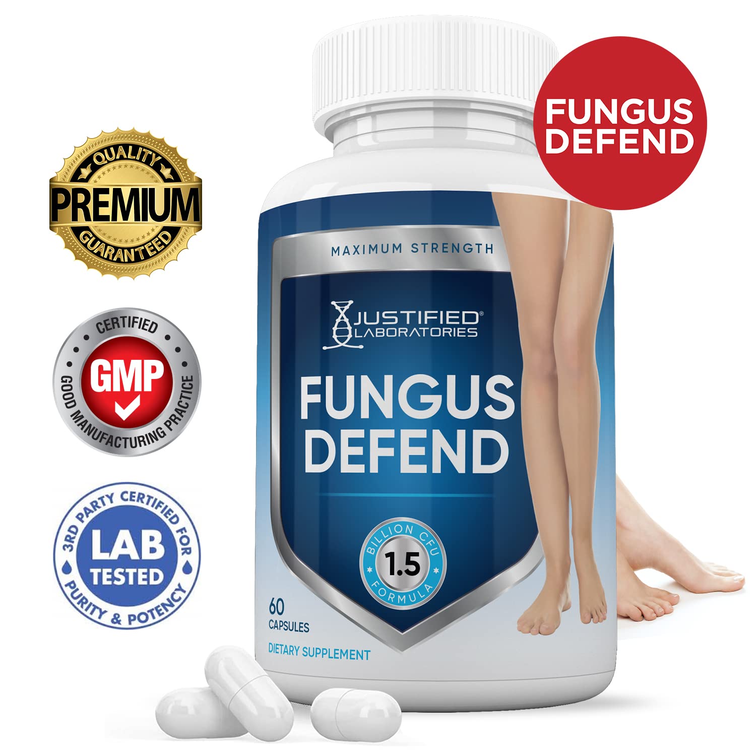 Justified Laboratories Fungus Defend capsules prepared for daily use