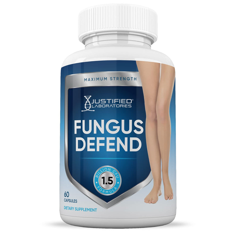 Justified Laboratories Fungus Defend label highlighting CFU and probiotic blend