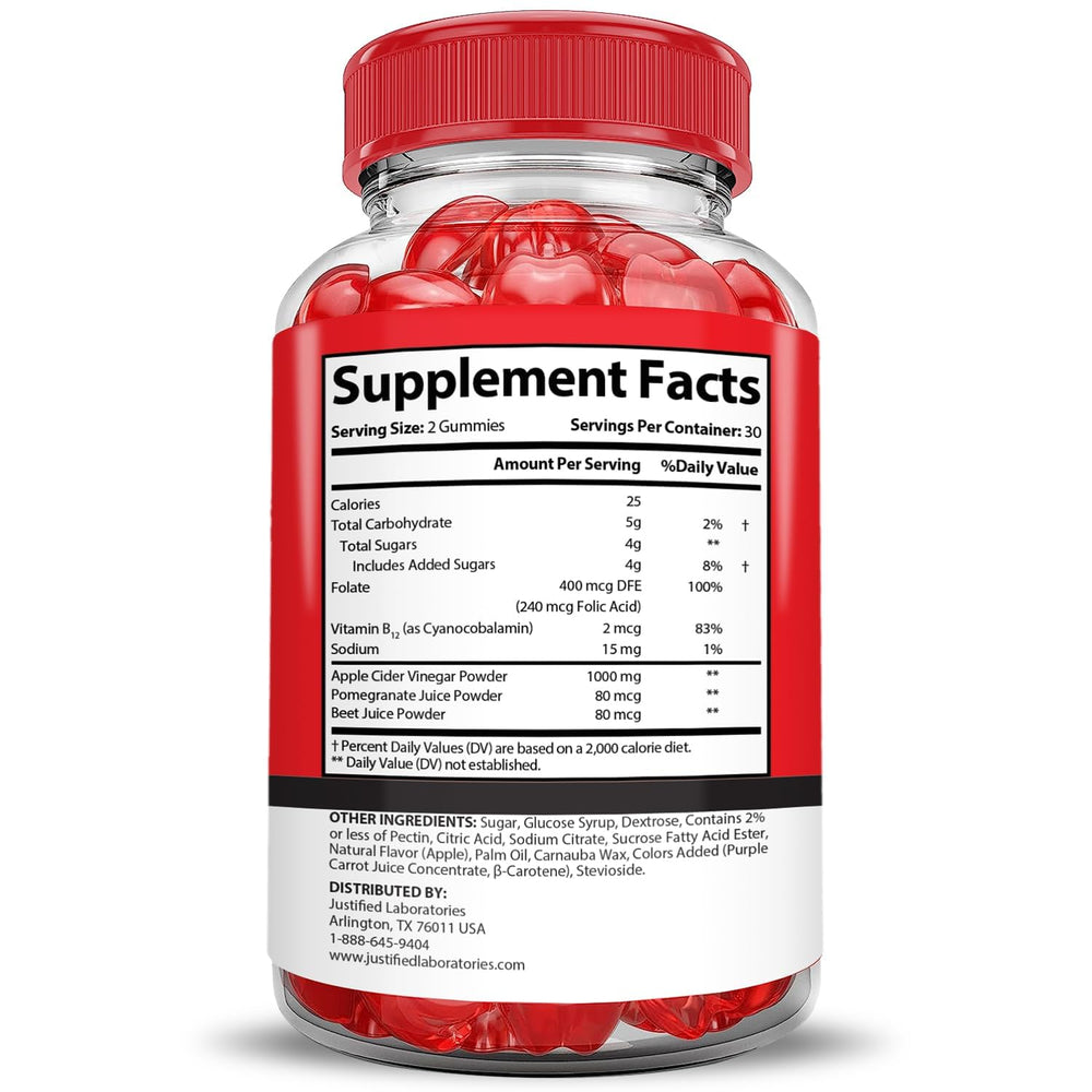 Justified Laboratories Keto ACV Gummies closeup of colorful gummies for daily energy