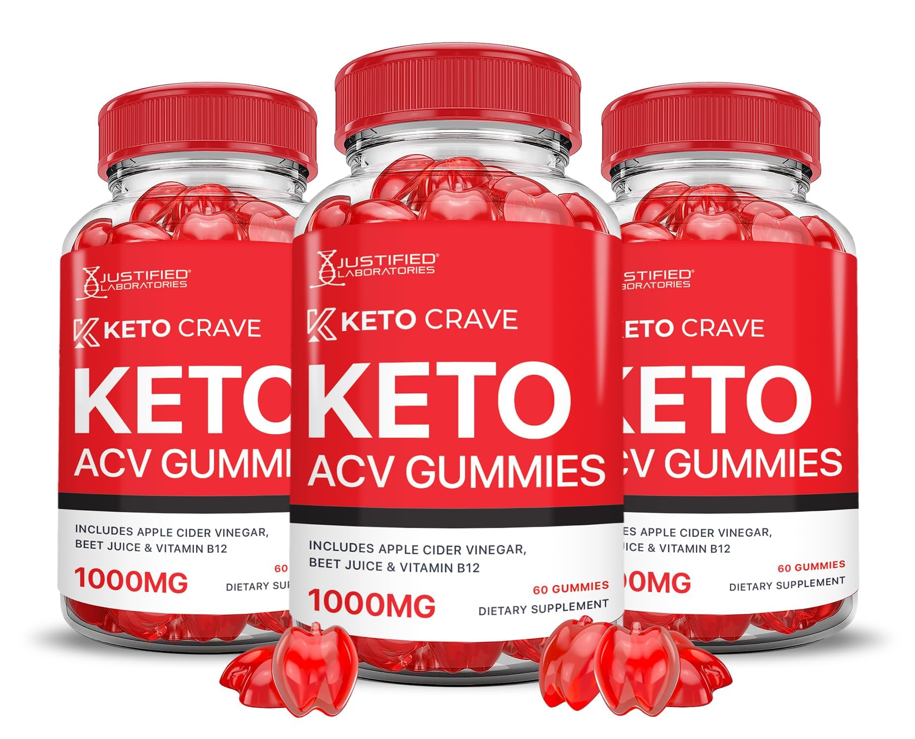 Justified Laboratories Keto ACV Gummies pack bottle, convenient daily supplement