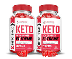 Justified Laboratories Keto ACV gummies two-pack front view for a convenient daily routine.