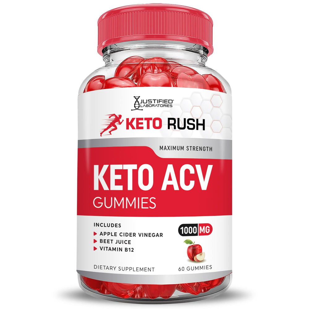 Justified Laboratories Keto Rush ACV Gummies highlight included vitamin B12 for daily vitality.