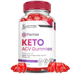 Justified Laboratories Premier Keto ACV Gummies bottle-front for convenient daily wellness boost