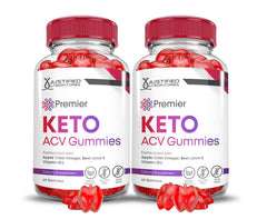 Justified Laboratories Premier Keto ACV gummies bottle front for convenient daily wellness.