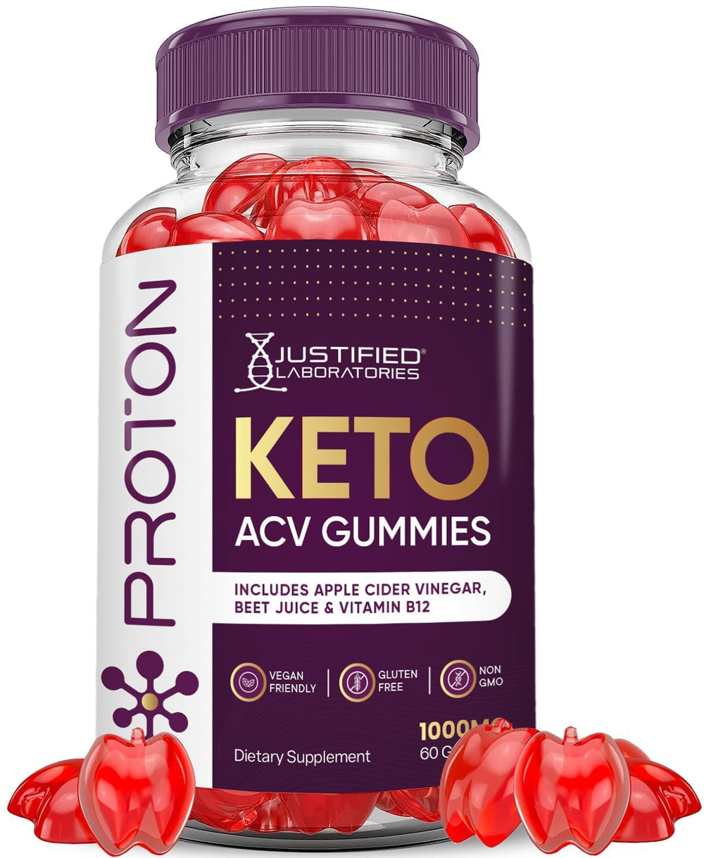Justified Laboratories Proton Protein Keto ACV Gummies bottle for easy daily wellness.