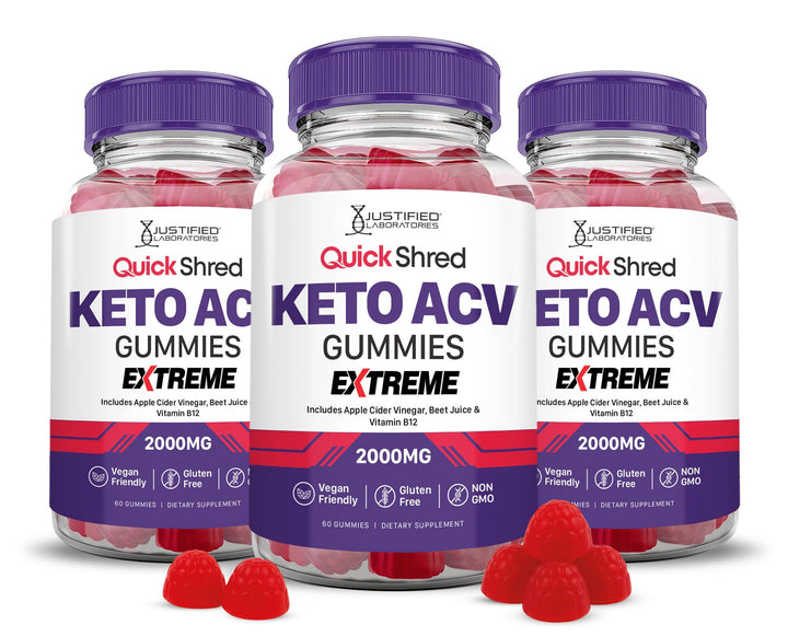 Justified Laboratories Quick Shred Keto ACV Gummies bottle for convenient daily energy support