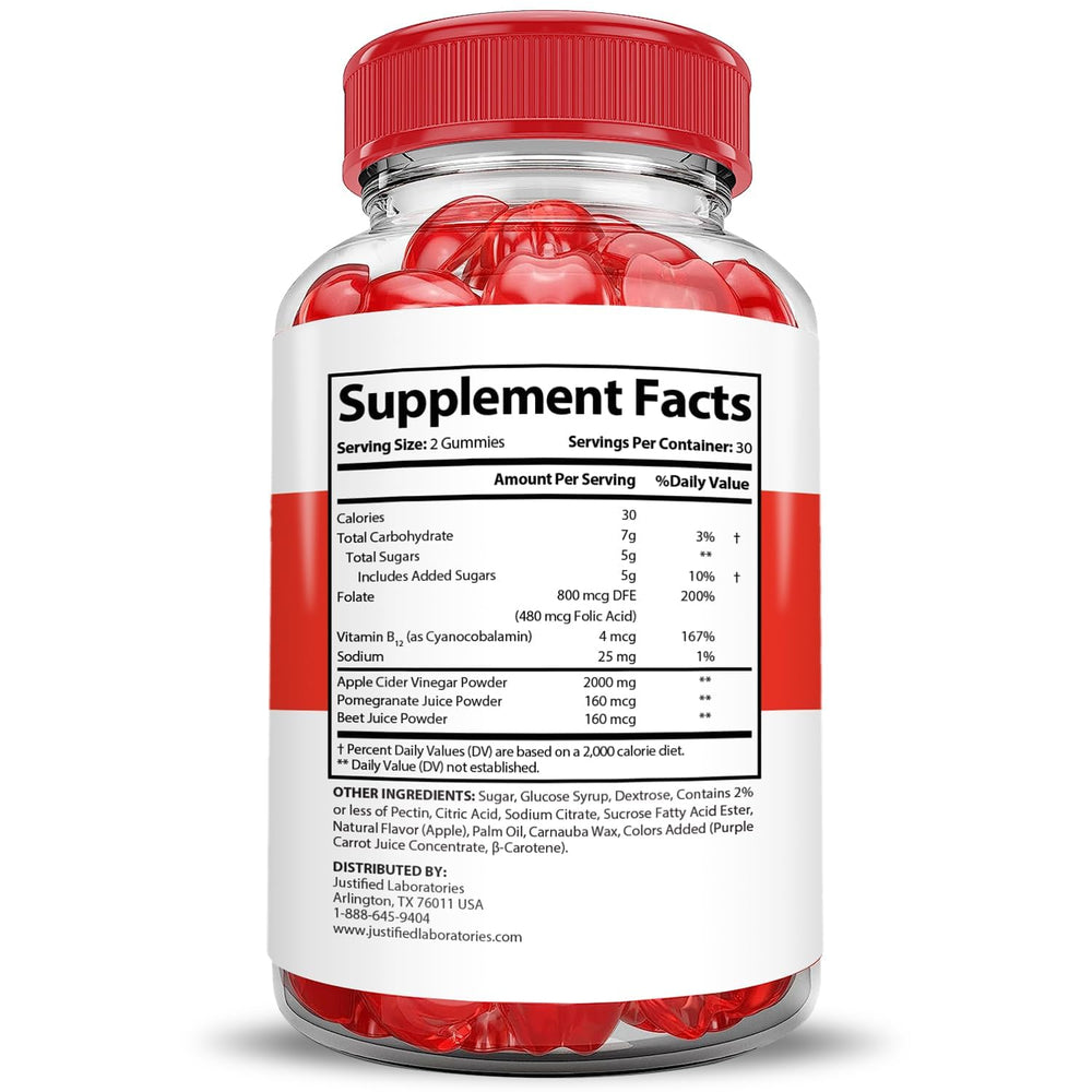 Justified Laboratories Rapid Lean Keto ACV Gummies 3-pack front view