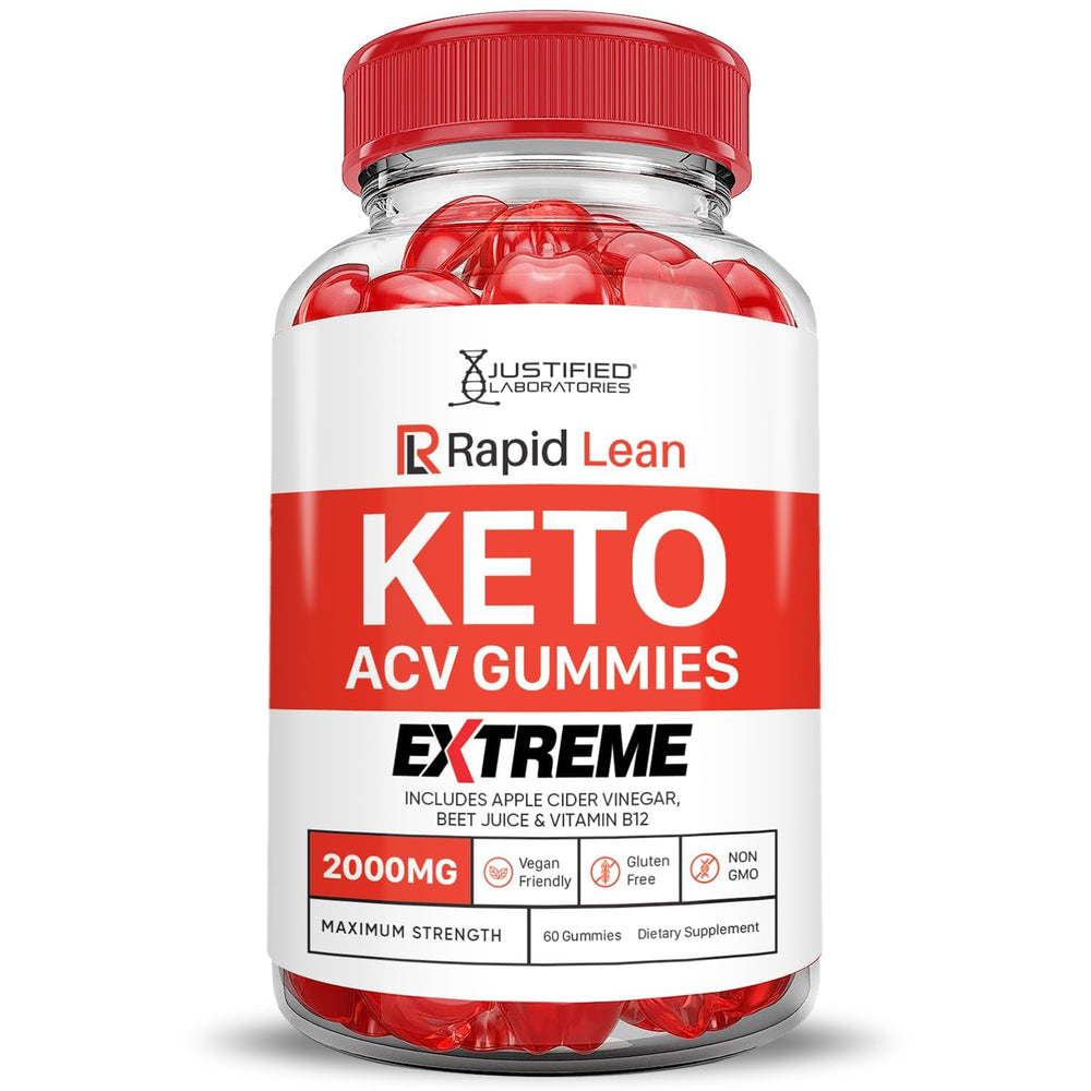 Justified Laboratories Rapid Lean Keto ACV Gummies texture closeup showing pectin base