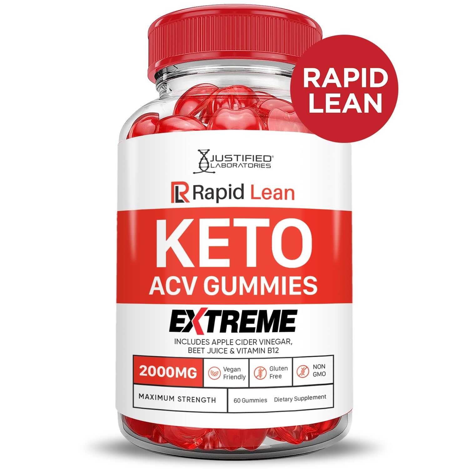 Justified Laboratories Rapid Lean Keto ACV Gummies third-party testing seal