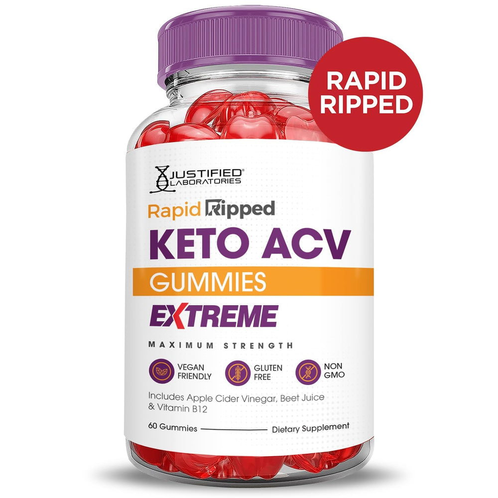Justified Laboratories Rapid Ripped Keto ACV Gummies flavor profile delivers tangy apple cider with berry notes.