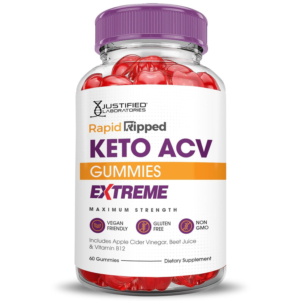 Justified Laboratories Rapid Ripped Keto ACV Gummies vegan non-GMO label appeals to dietary preferences.