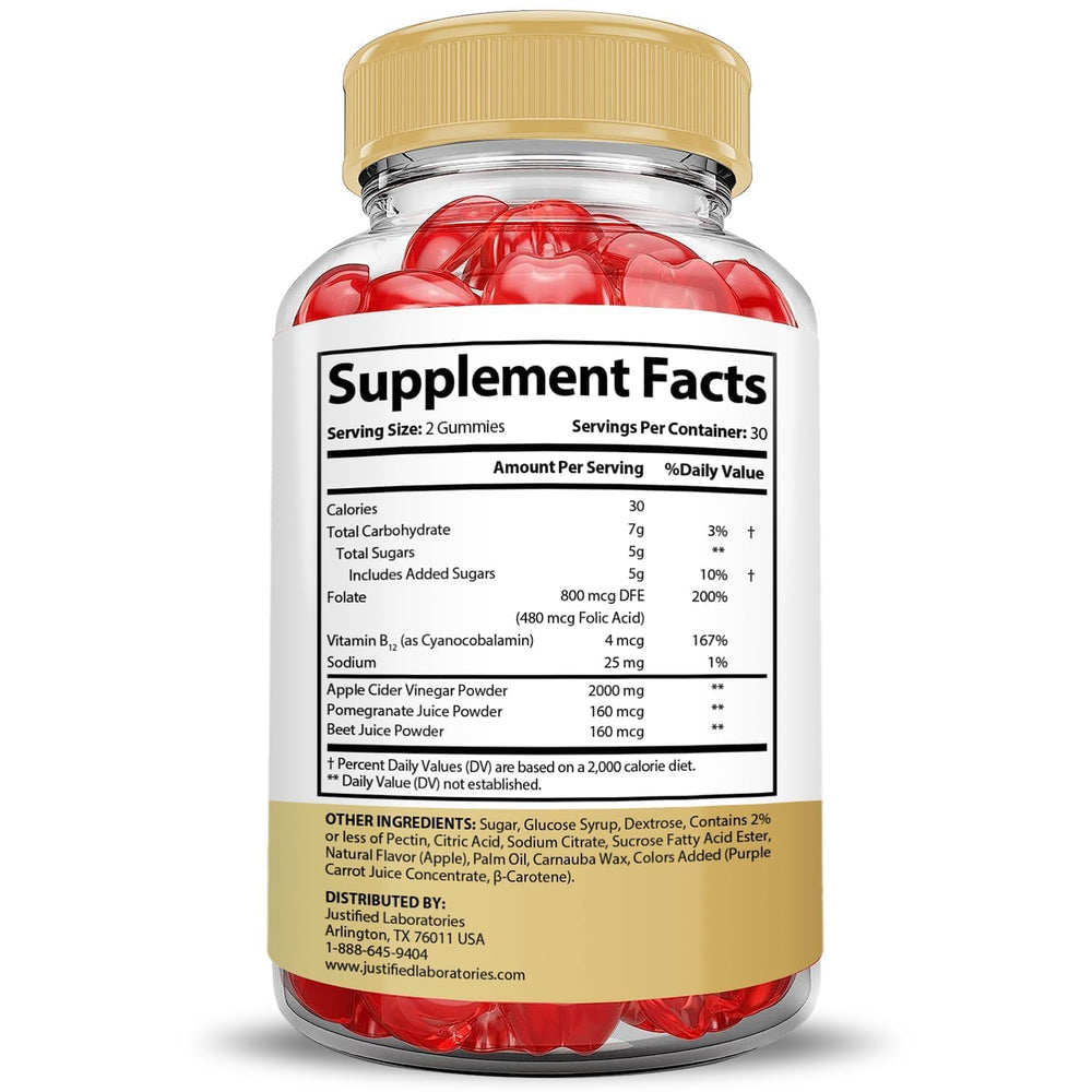 Close-up of Justified Laboratories Speedy Keto ACV Gummies with chewy texture