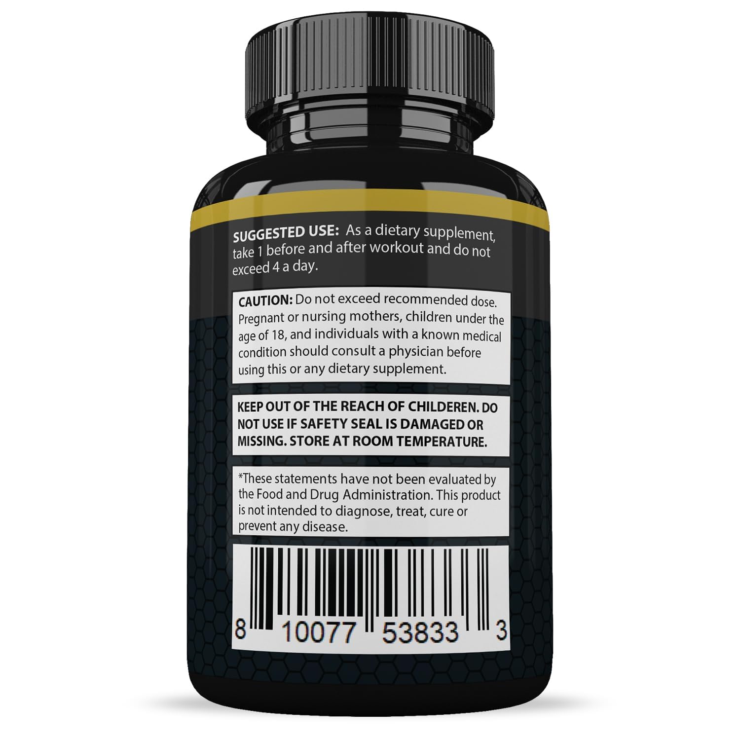 Ingredients panel of Justified Laboratories Vigor Now Max 1600MG