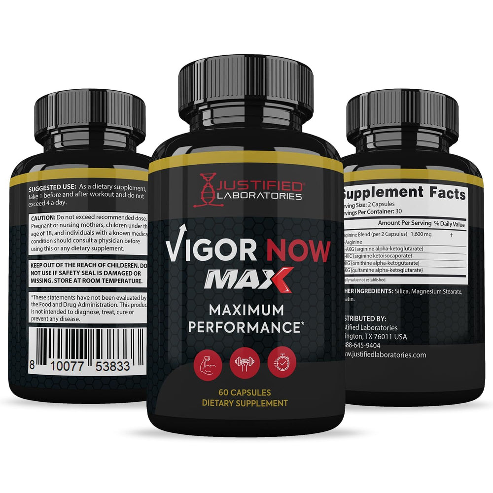 Lifestyle scene of a user taking Justified Laboratories Vigor Now Max 1600MG