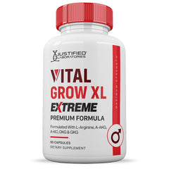 Justified Laboratories Vital Grow XL Extreme ingredients close-up showcasing premium blend.