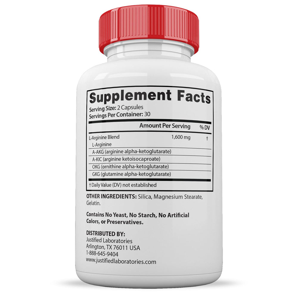 Justified Laboratories Vital Grow XL Extreme label design for clear dosage and benefits.