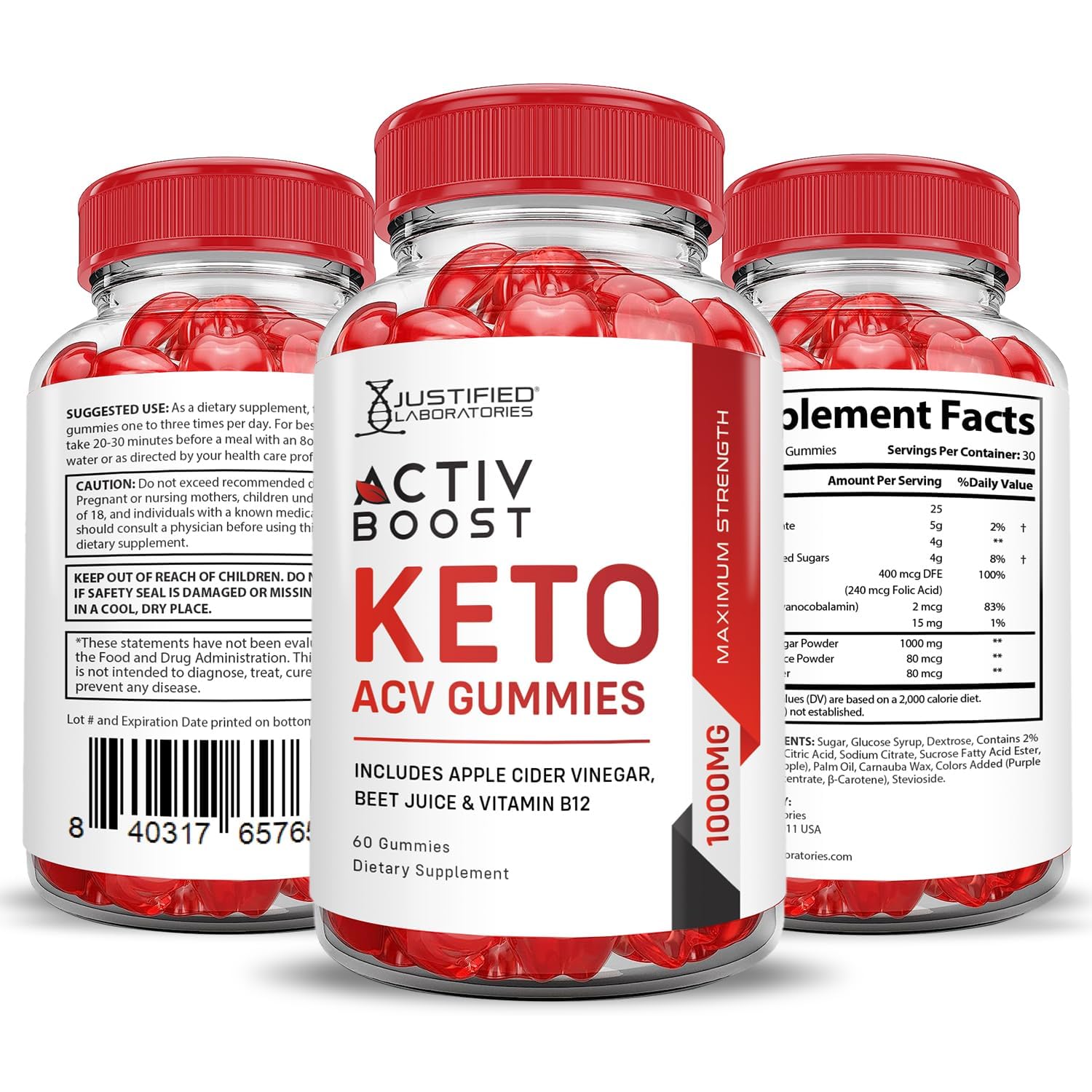 Justified Laboratories Activboost gummies manufactured in a GMP facility