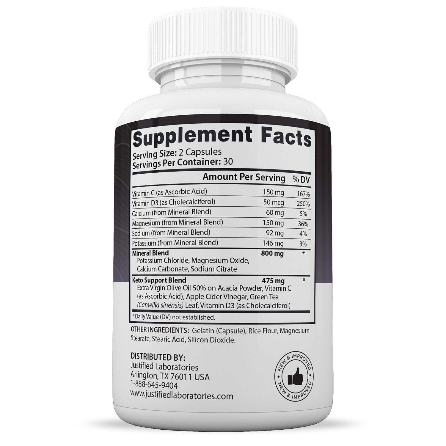 Justified Laboratories Advanced Keto 1500 capsules close‑up for daily use
