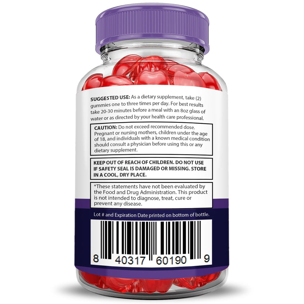 Justified Laboratories Bio Lyfe Keto ACV Gummies back-of-pack view.