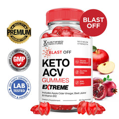 Justified Laboratories Blast Off Keto ACV Gummies daily chew demonstrates easy daily use.