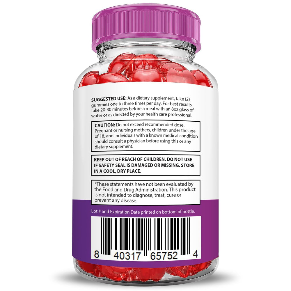 Justified Laboratories Bliss Keto ACV Gummies vitamin B12 and folate on label close-up.