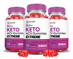 Justified Laboratories Bliss Keto ACV Gummies pack front showing vibrant fruit flavors.