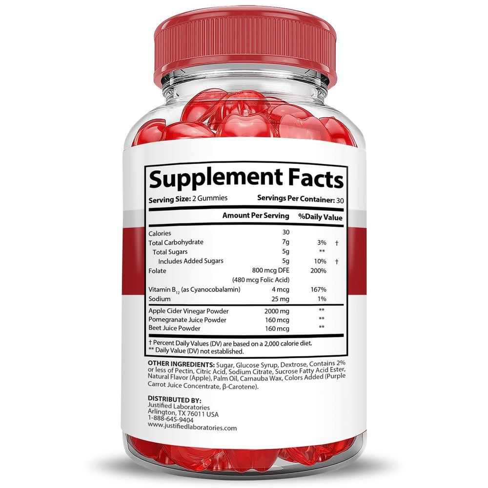 Justified Laboratories BoostLine Keto ACV Gummies bottle close-up, vegan and non-GMO