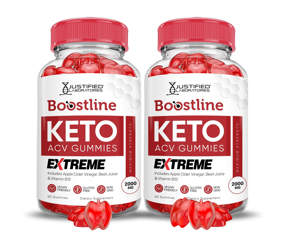Justified Laboratories BoostLine Keto ACV Gummies bottle for convenient daily chews.