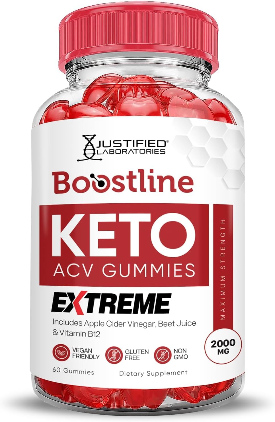 Justified Laboratories BoostLine Keto ACV Gummies flavor profile close-up