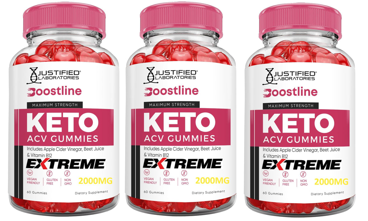 Justified Laboratories BoostLine Keto ACV Gummies pack front view, daily wellness shown