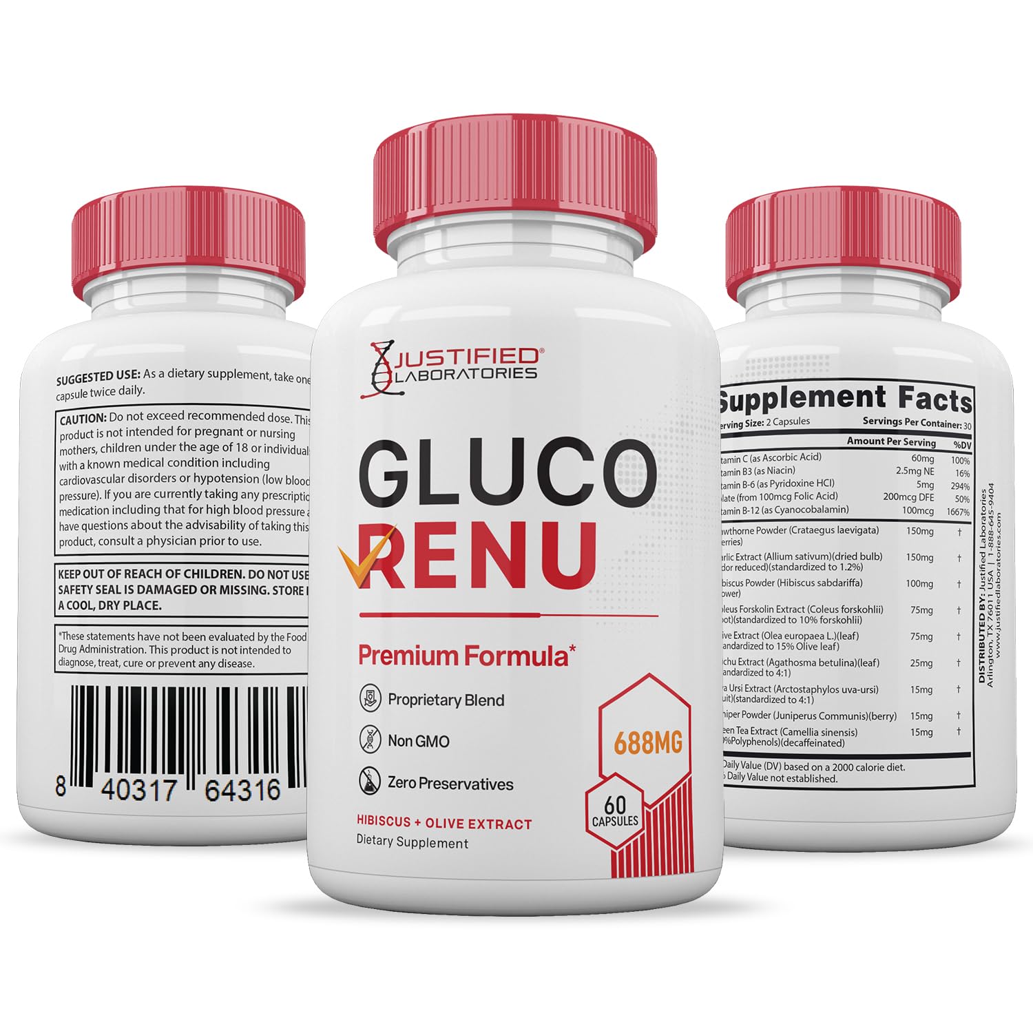 Justified Laboratories Gluco Renu daily-use scene promotes consistent routines.