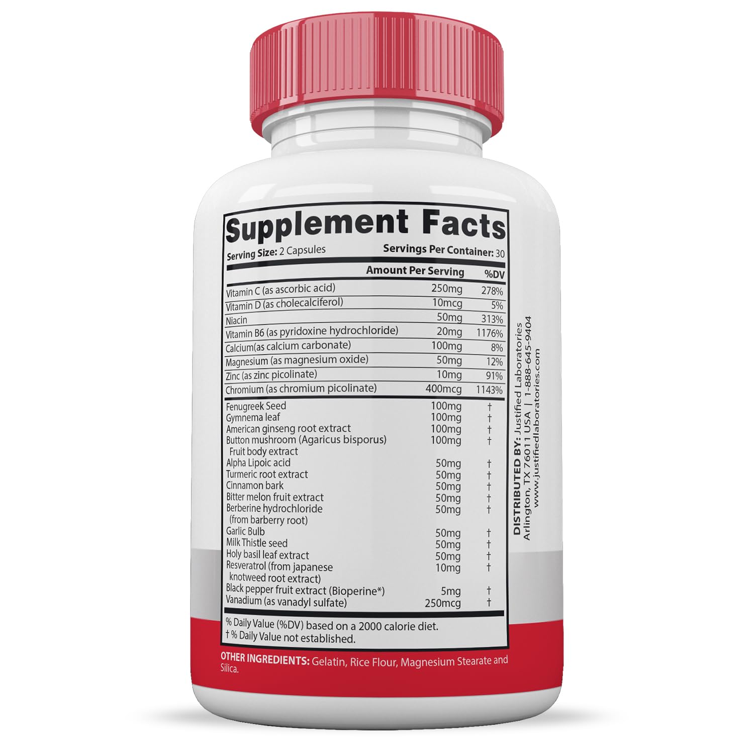 Justified Laboratories Gluco Revive Extreme packaging for simple daily routine.