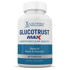 Justified Laboratories Glucotrust Max 1295mg 3-pack packaging for value