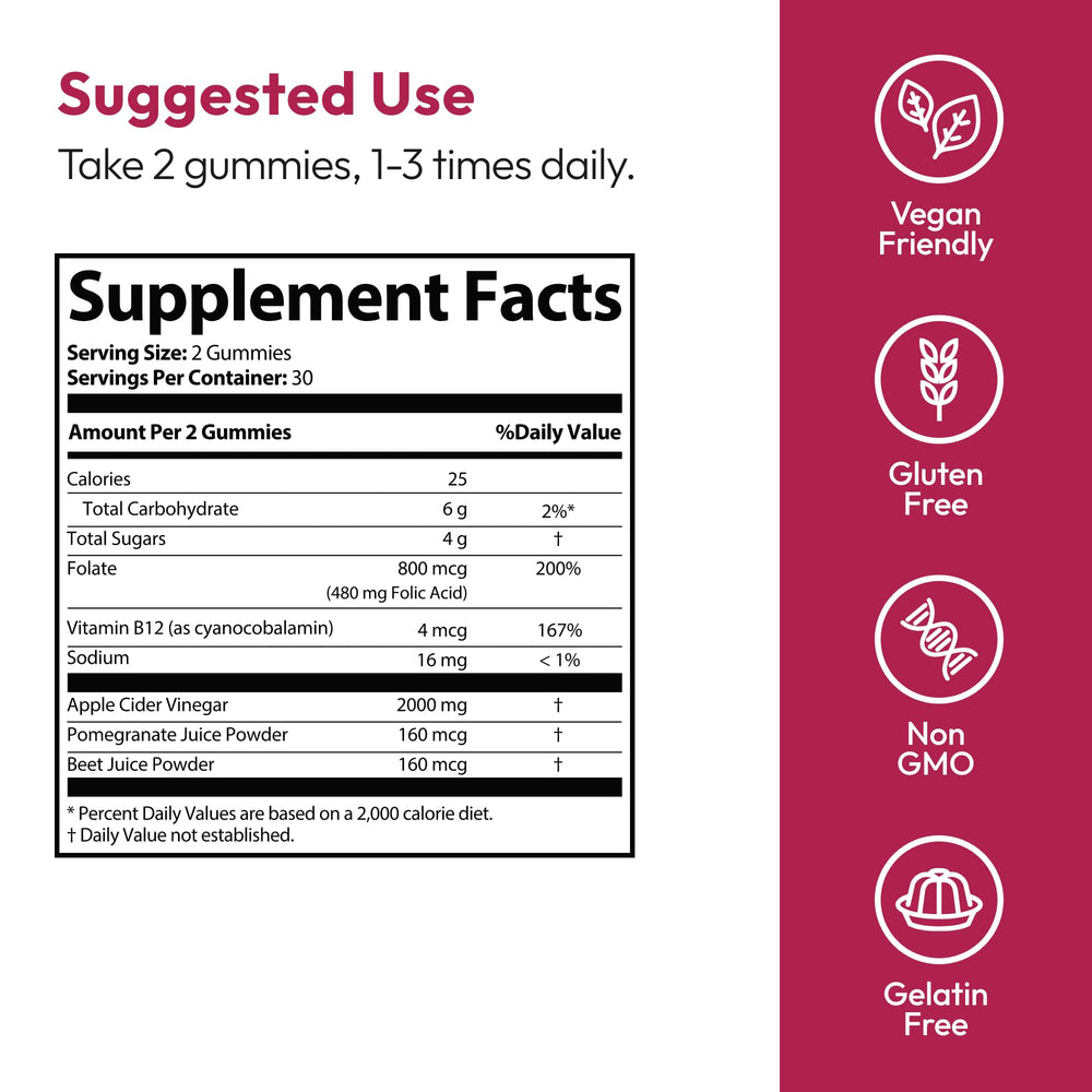 Justified Laboratories gominolas keto-ACV aptas para veganos y sin OGM