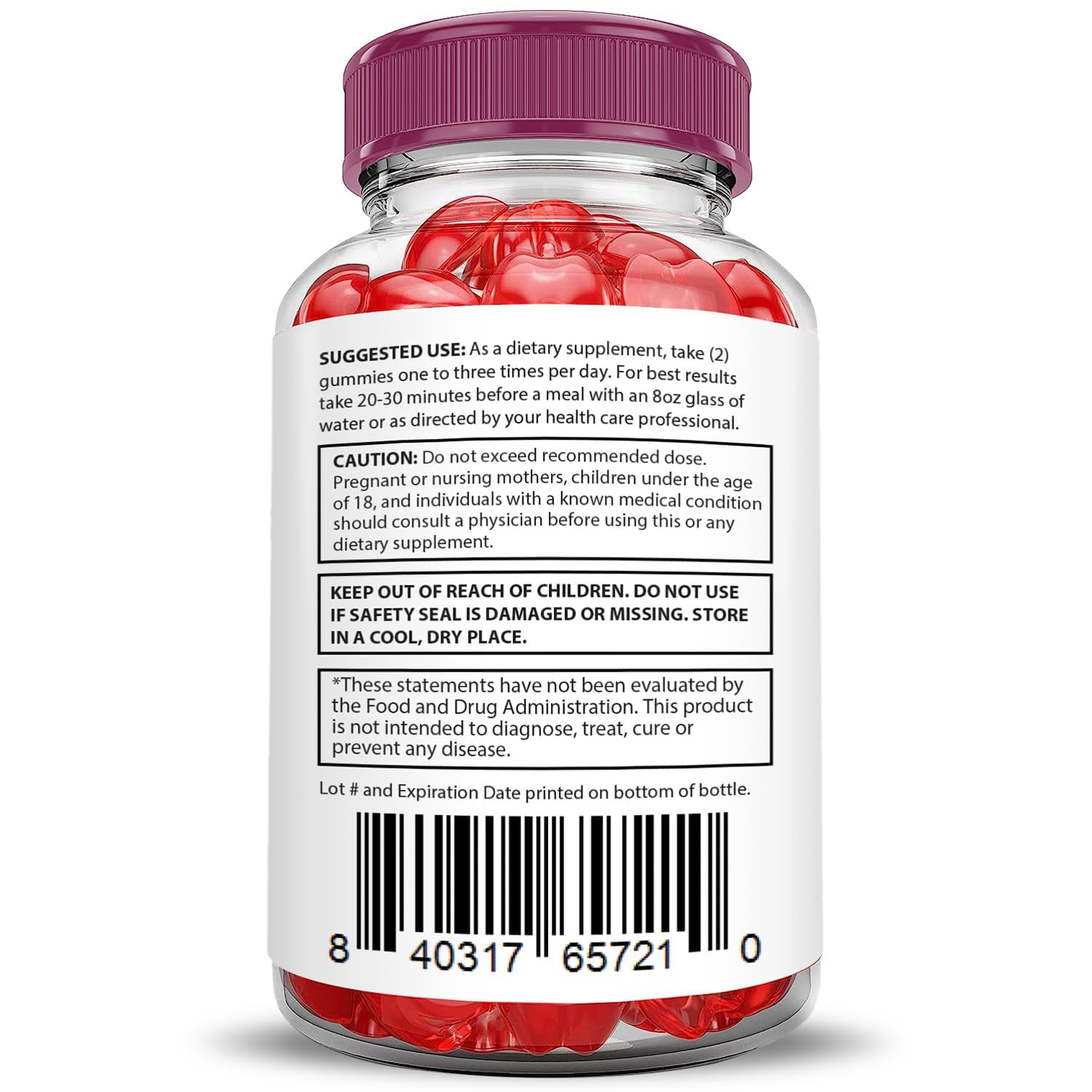 Justified Laboratories keto ACV gummies ingredients panel highlights B12 and folate.