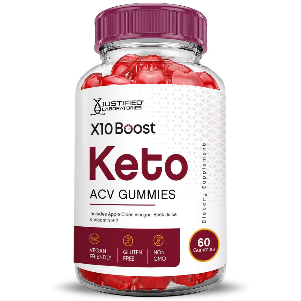 Justified Laboratories keto ACV gummies label closeup, vegan non-GMO ingredients.