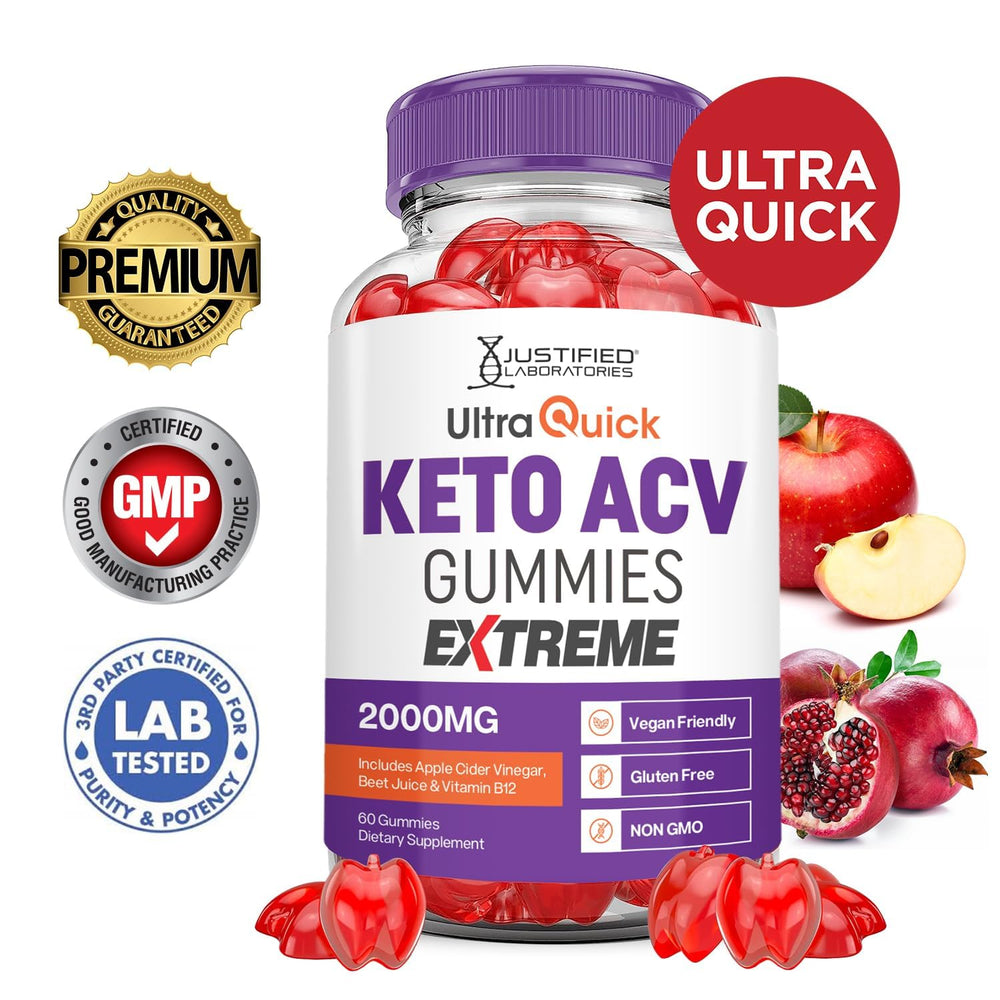 Justified Laboratories keto-acv ingredients label with beet juice and pomegranate.