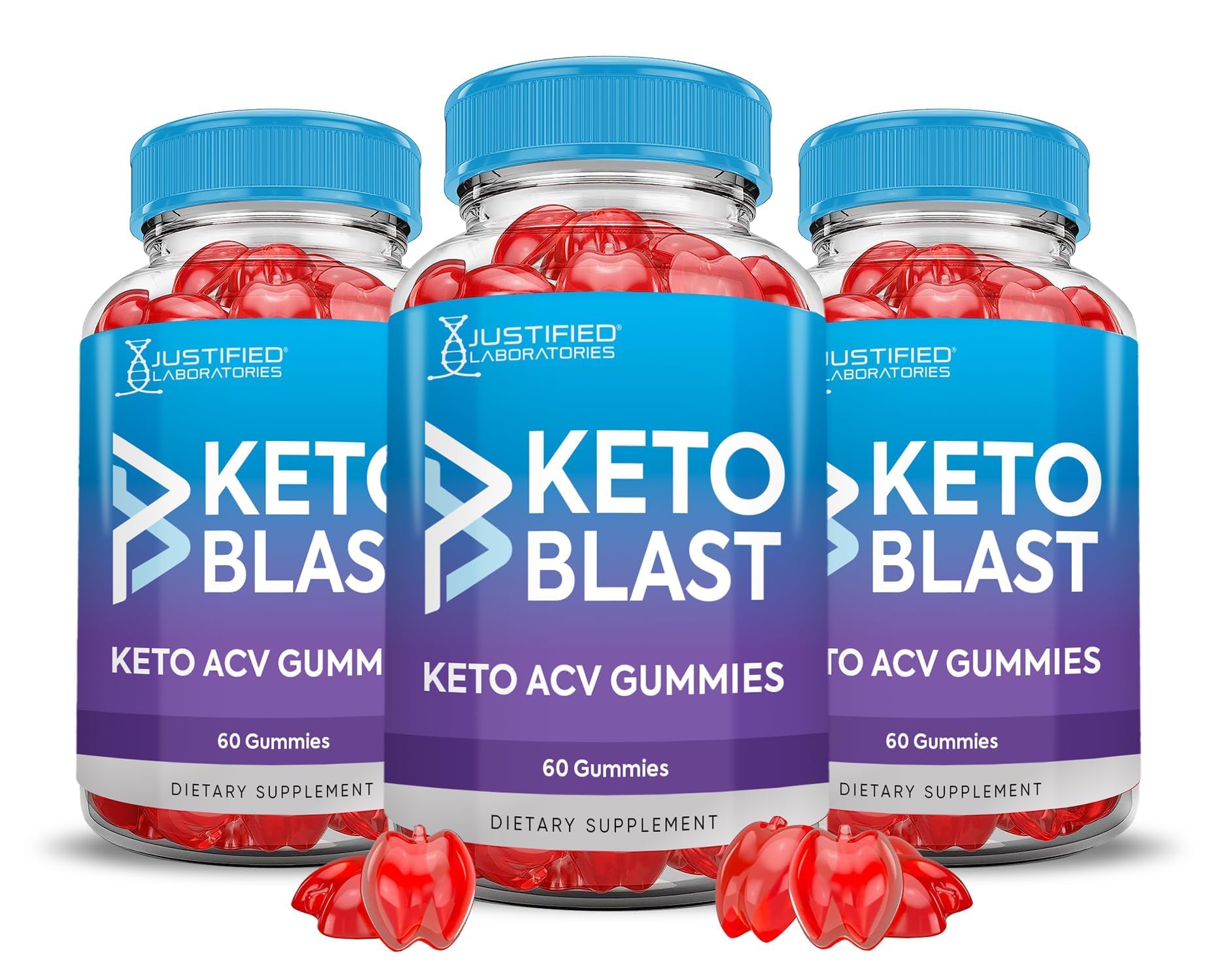 Justified Laboratories Keto Blast ACV Gummies bottle supports daily wellness