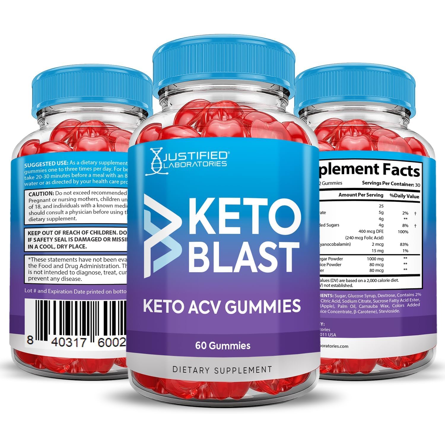 Justified Laboratories Keto Blast gummies nutrition facts for convenient daily use