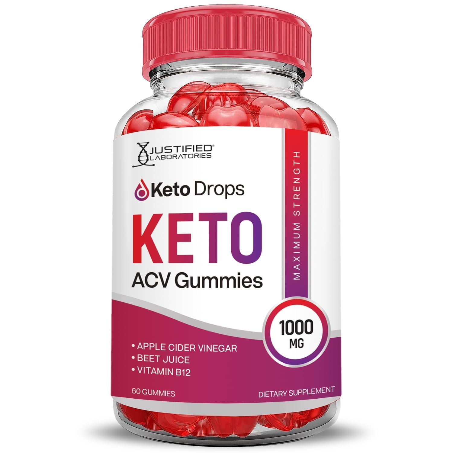 Beet and pomegranate enriched gummies from Justified Laboratories for daily routine