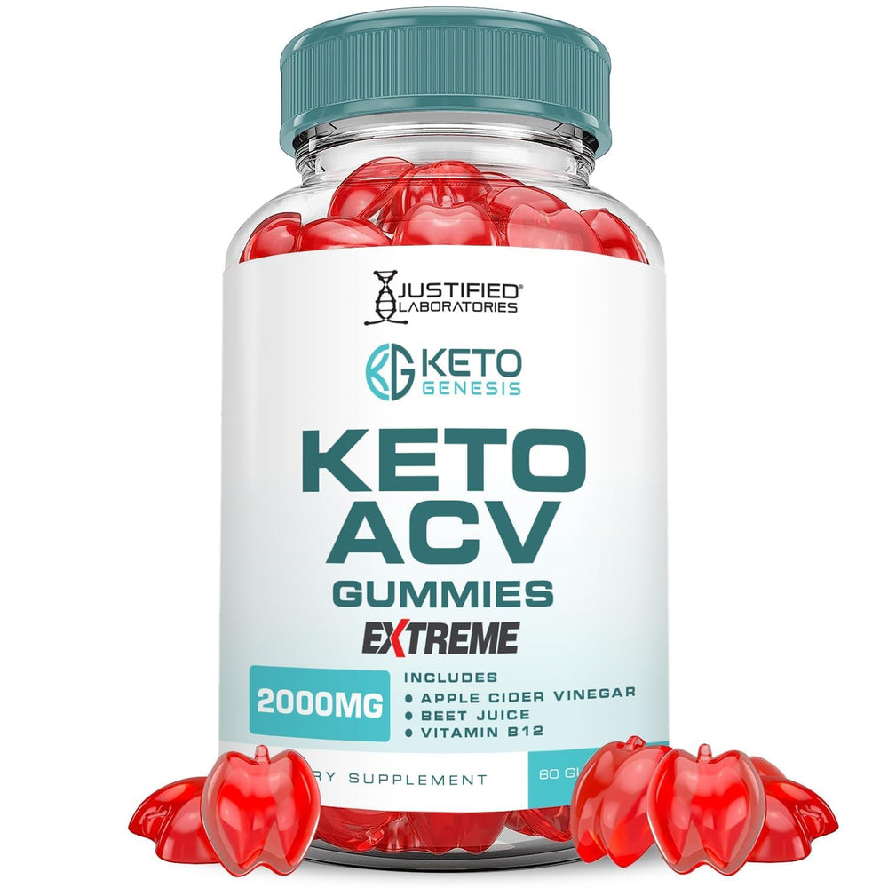 Justified Laboratories Keto Genesis gummies bottle front for a convenient daily keto supplement.