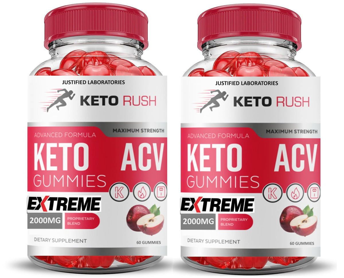Justified Laboratories Keto Rush gummies bottle, convenient daily supplement for on the go support.