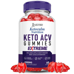 Justified Laboratories Ketocalm gummies bottle for convenient daily wellness.