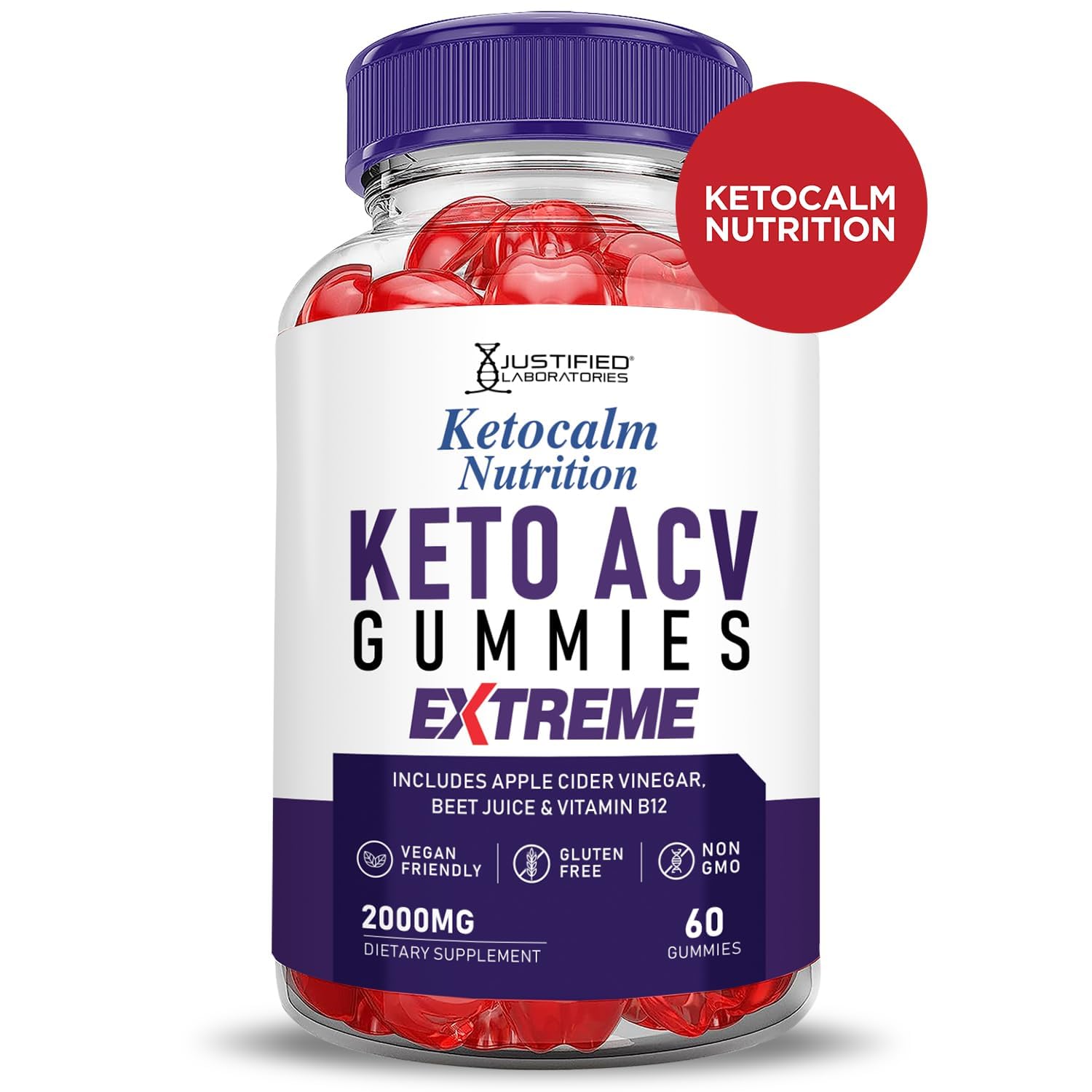 Justified Laboratories Ketocalm vitamin B12 and folate boost for vegans.