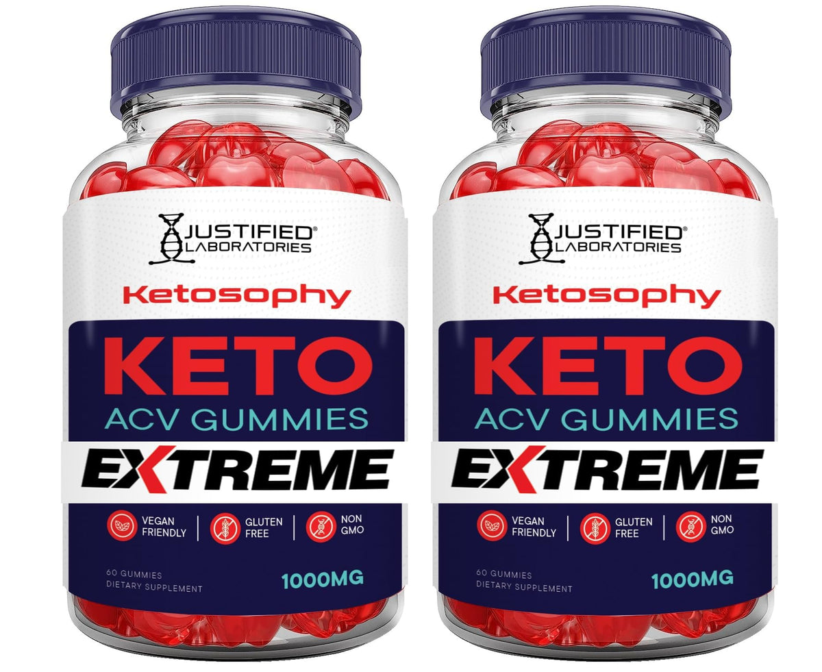 Justified Laboratories Ketosophy gummies bottle; tasty daily supplement for on-the-go wellness.