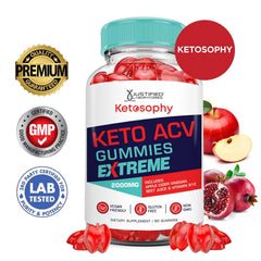 Justified Laboratories Ketosophy gummies label; clean vegan formula at a glance.