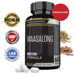 Justified Laboratories Maasalong label detail with clear ingredients and quality marks