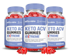 Justified Laboratories Microbio Keto ACV gummies 3-pack bottle for easy daily routine.